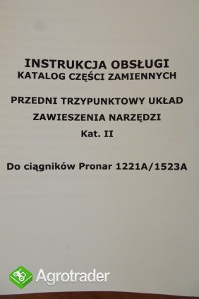 Katalog Części Przedni Układ Zawieszenia Narzędzi PRONAR 1221A/1523A