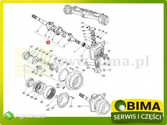 Półoś kompletna prawa Massey Ferguson 6235,6245,6255 - zdjęcie 1